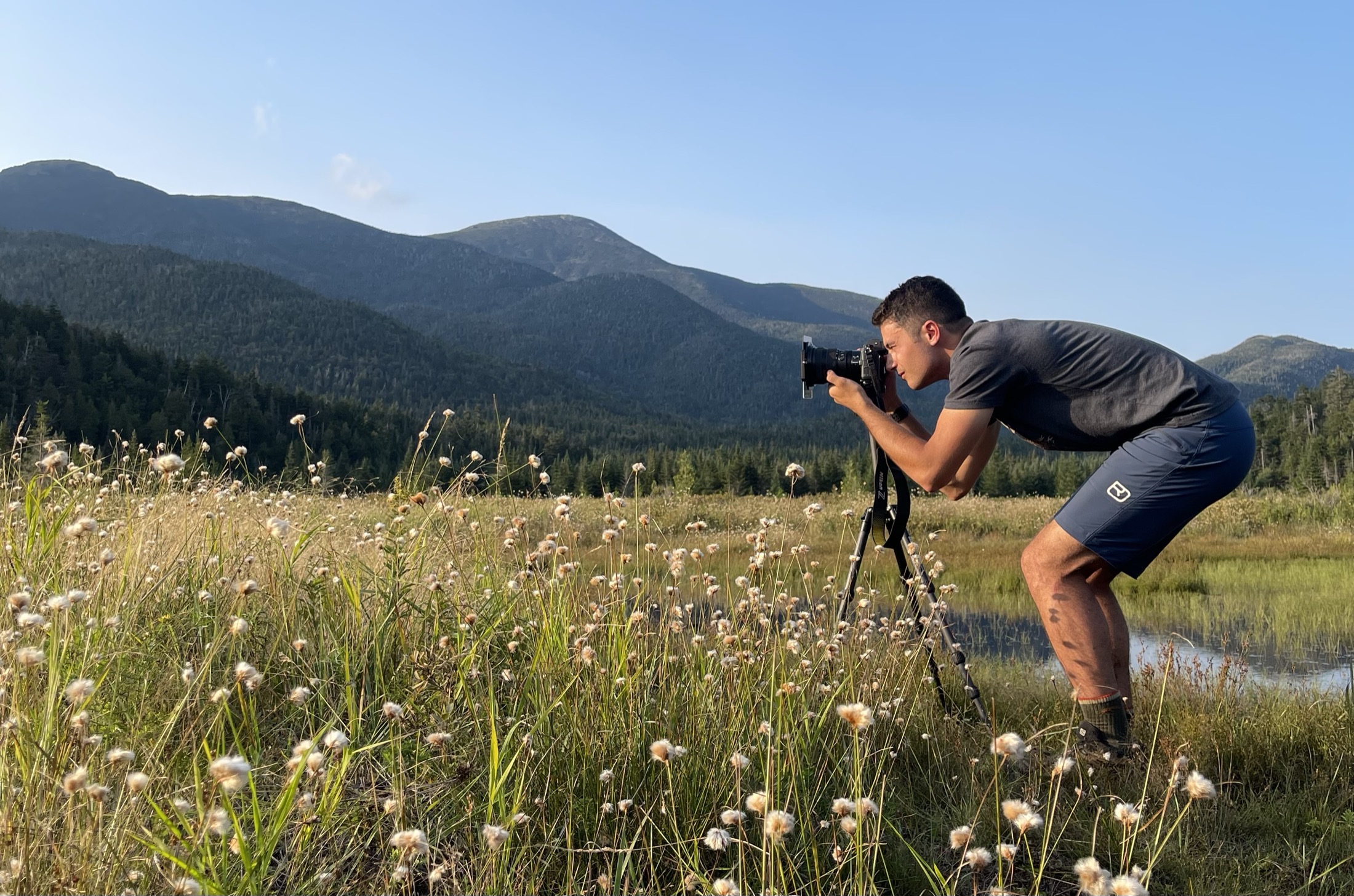 Jonathan Zaharek photographing in the Adirondacks