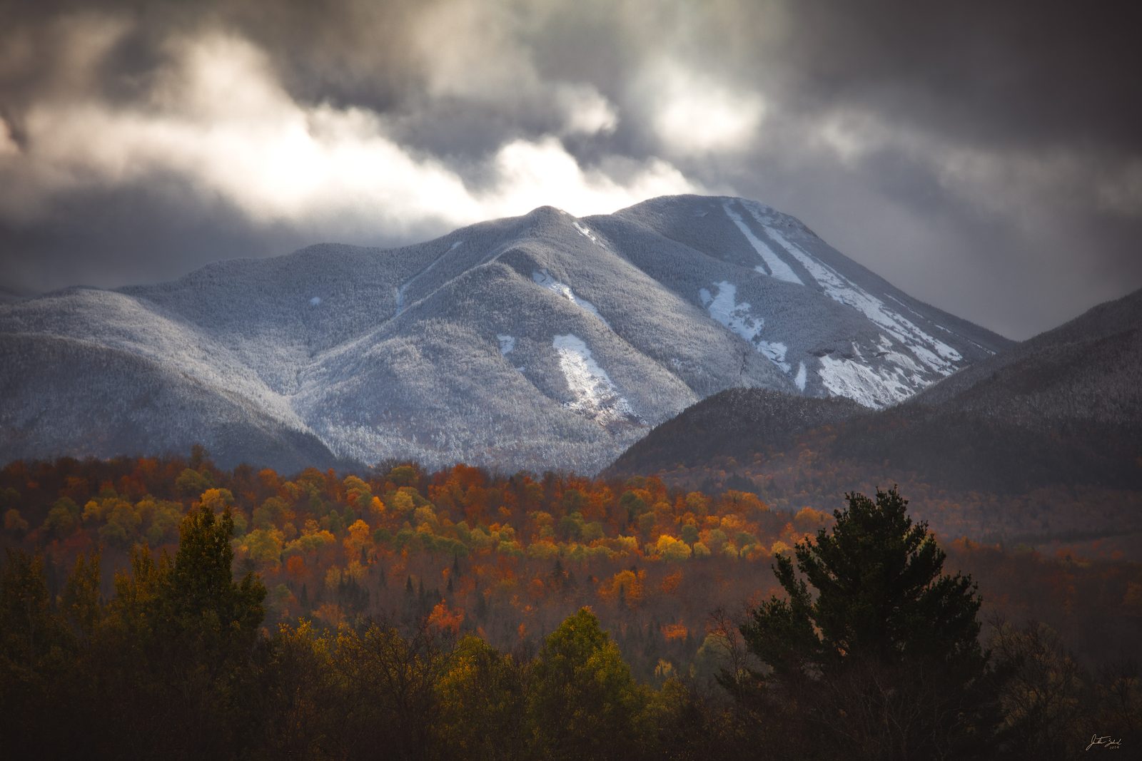 Snow and Foliage Colliding on Mount Colden